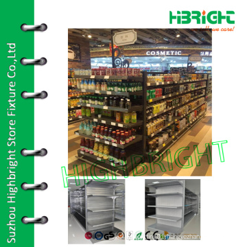 economic double-sided supermarket metal gondola storage shelf rack